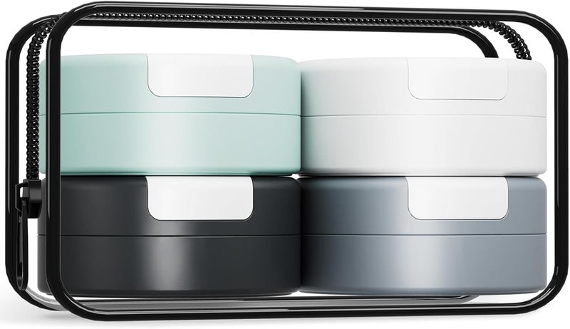 Gemice Travel Containers for Toiletries, Magnetic Travel Containers, TSA Approved Cream Jars with Toiletry Bag, Leak-proof Small 1oz Capsules Set with Multiple Labels for Organization (4 Pack) - Image 1